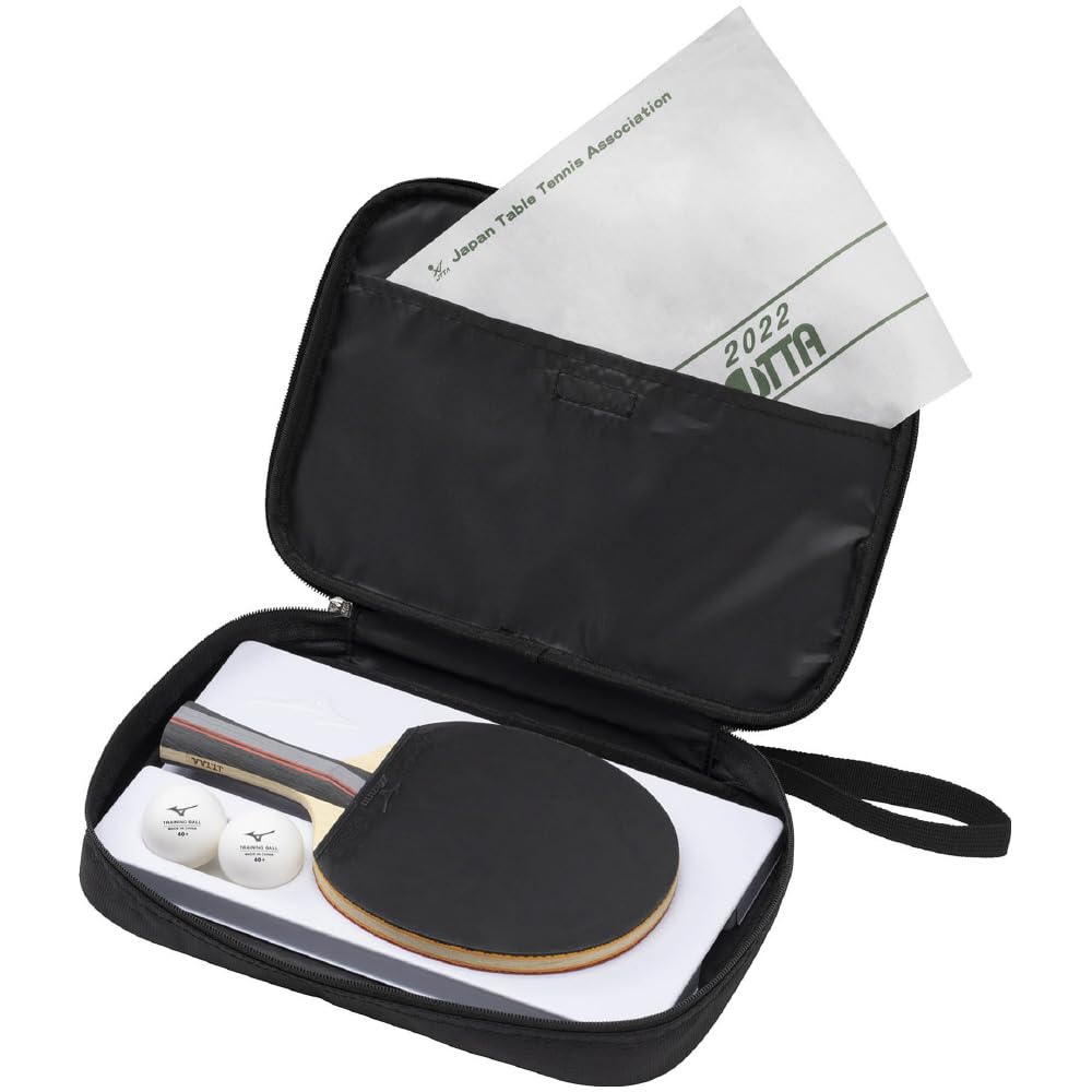 MIZUNO Table Tennis Soft Case for 2 Clubs Center 83JD3510 (with Cover) Black/Gold