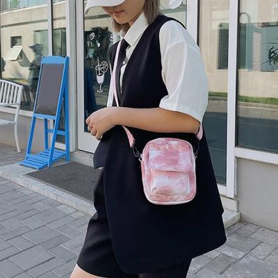 Plátěná crossbody taška s batikovaným vzorem, taška přes rameno s nastavitelným ramenním popruhem, taška na telefon, crossbody peněženka pro každodenní život, cestování, ulici