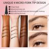 QIC Waterproof Microblading Eyebrow Pen - 4 Split Head, Natural Look Brow Makeup in 6 Colors for All Skin Types