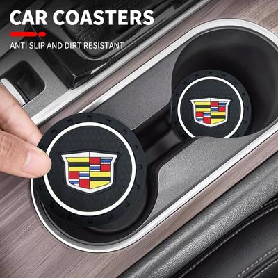1/2Pcs Car Coasters Water Cup Slots Non-Slip Mat for CT5 STS XLR CT4 GT4 SLS SLR XT6 Escalade XT4 XT5 SRX XTS ELR BLS