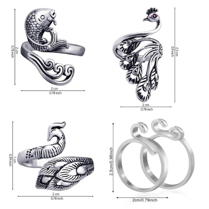 Adjustable Knitting Loop Crochet Loop Rings with Stiching Marker Open Finger Holder Rings for Faster Knitting Yarn Guide