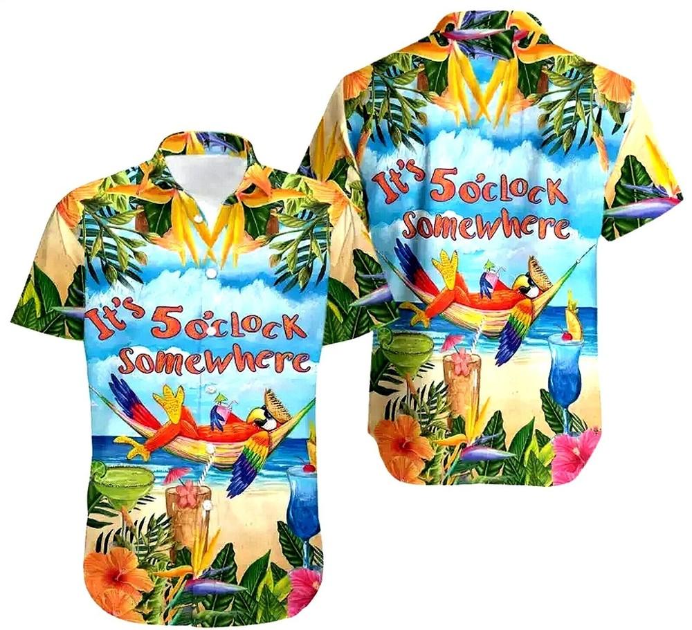 Jimmy Buffett Parrot Hawaiian Shirt Summer Tropical Short Sleeve S-5Xl Unisex T-Shirt L