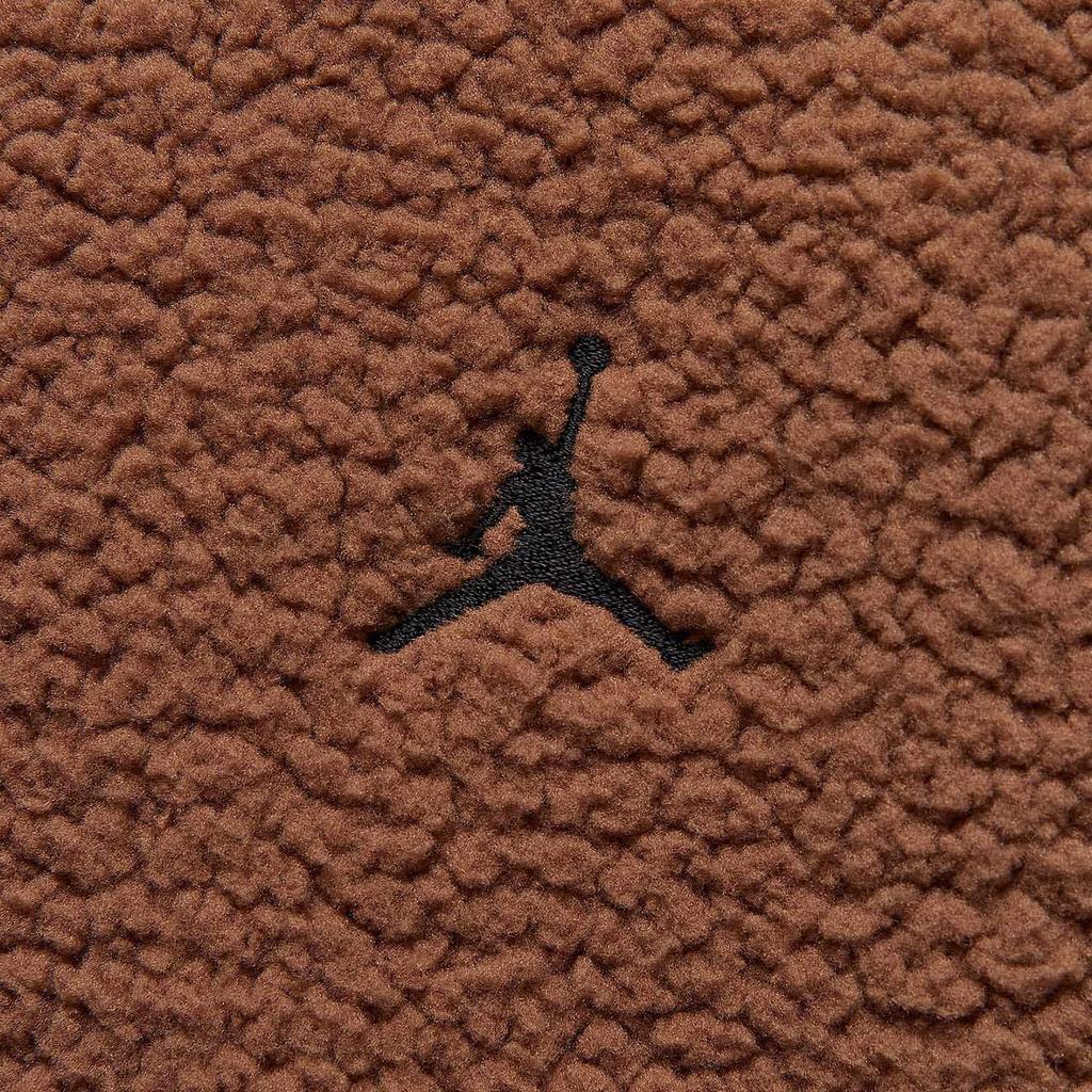 Jordan Flight Faux Shearling Stand Collar Loose Jacket Men Jacket Dark-Brown FV7449-223