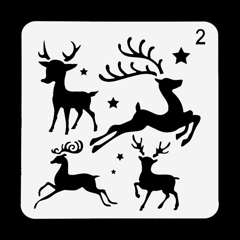 8 Stück/Set Weihnachts-Schablonen Wandmalerei Scrapbook Schablone Prägealbum Papierkarten Vorlagen DIY Geschenk Basteln Heimdekoration