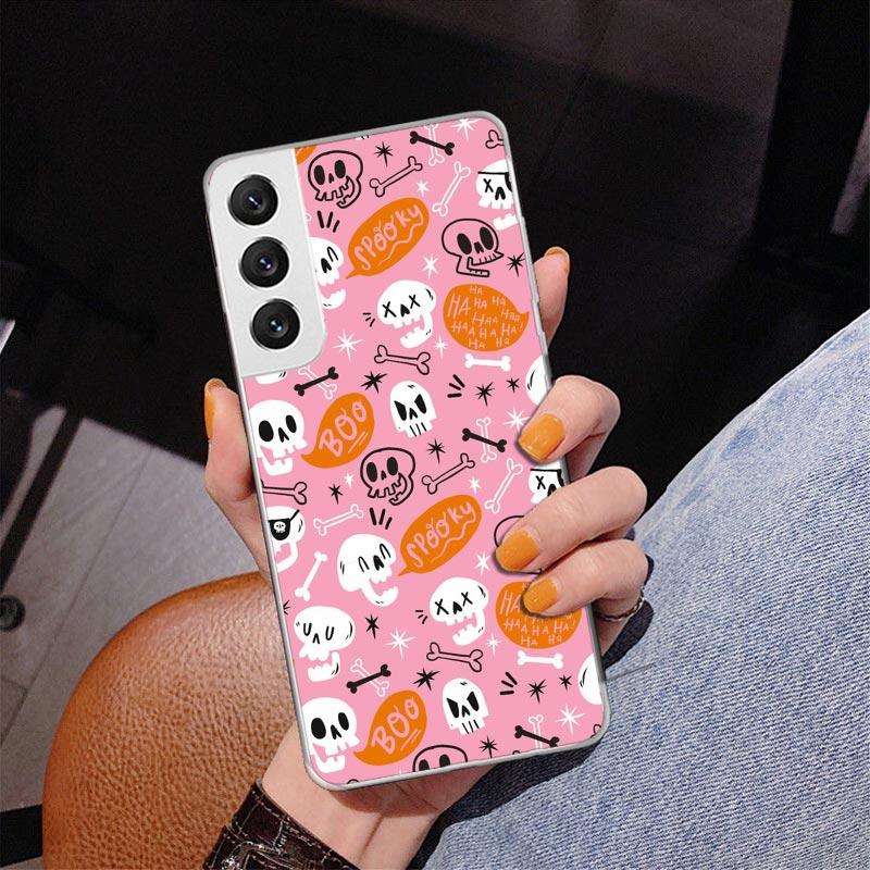 

Pink Cat Skull Sorceress Witch Phone Case For Samsung Galaxy S24 S25 Edge S26 Ultra S23 S22 S21 Plus S20 FE + Personalized Print Samsung S23 Plus