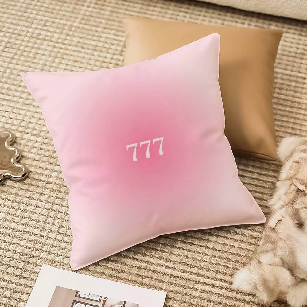 Семь Звезд Счастливые Ангельские Числа Подарок для Христианки Наволочка Защита от пылевых клещей Невидимая молния Диван-кровать 12x12Inch