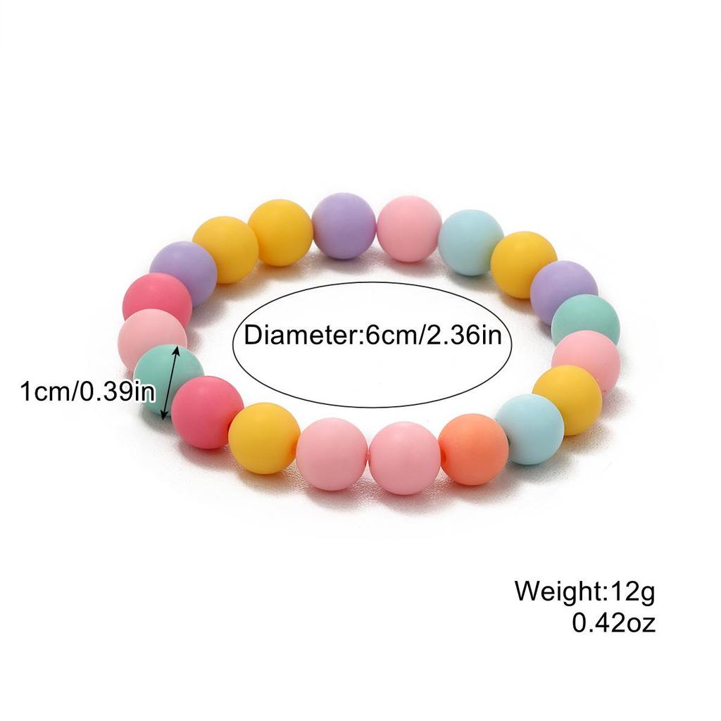 Bohemian Pink Heart Letter & Colorful Bead Bracelet Set