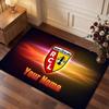 Racing Club de Lens Benutzerdefinierter Kristall-Samtteppich, Personalisierter Namens-Textdruck, Fußball-Logo Weiche Rutschfeste Fußmatte Heimdekoration Geschenk