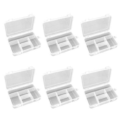Plastic Organizers Case With 5 Dividers Sturdy Plastic Storage Container For Small Parts And Jewelry With 5 Sections