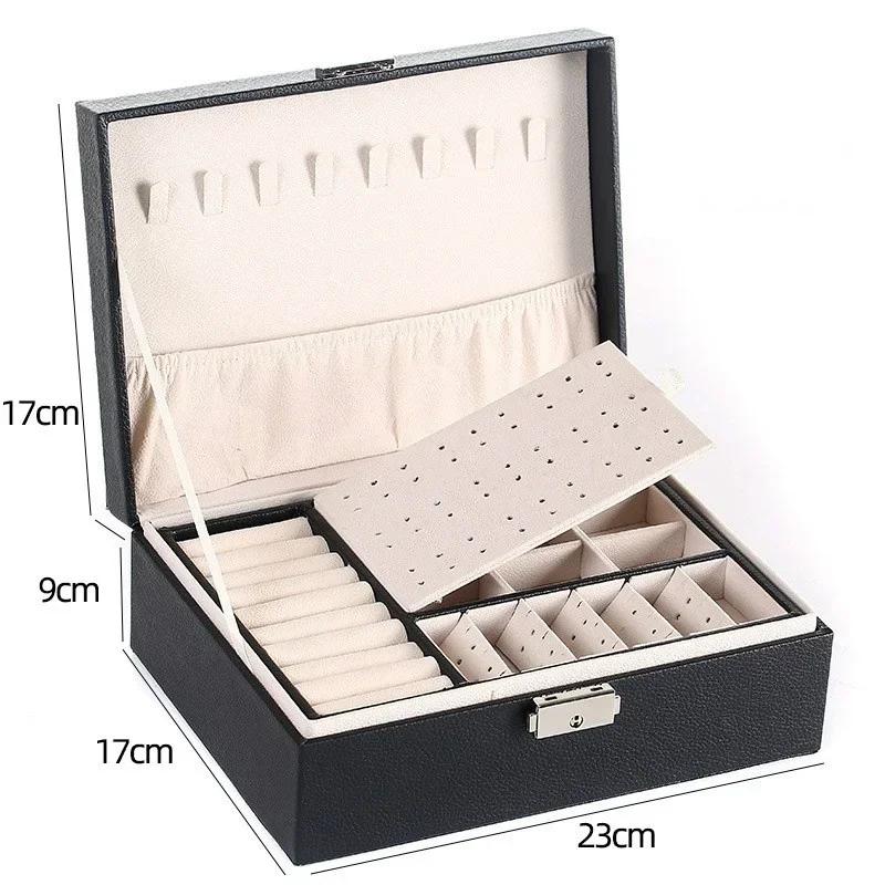 Multifu Transparent Jewelry Box Dustproof Display Stand Three-dimensional Large Capacity Necklace Earring Makeup Storage Boxs