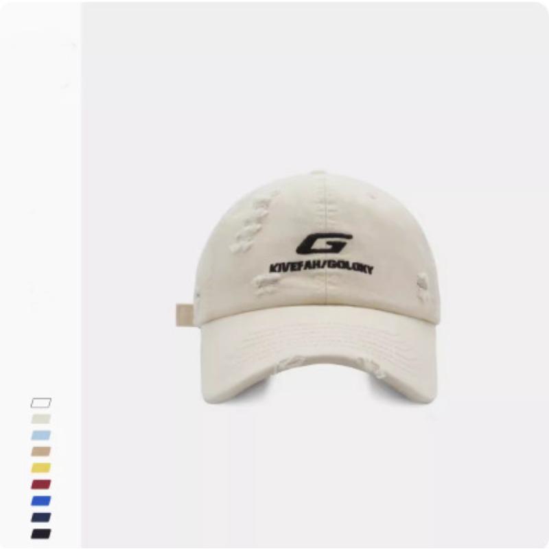 New Street made Ripped Hip Hop Baseball Cap Herren Koreanische Version Buchstaben Bestickte Baseballkappe Damen Sonnenhut