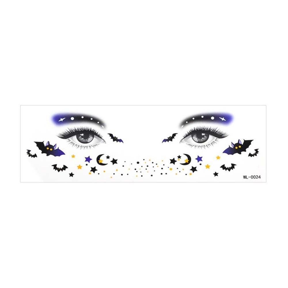 Ghost Bat Halloween Face Tattoo Sticker Spider Web Body Art Scar Stickers Men Women