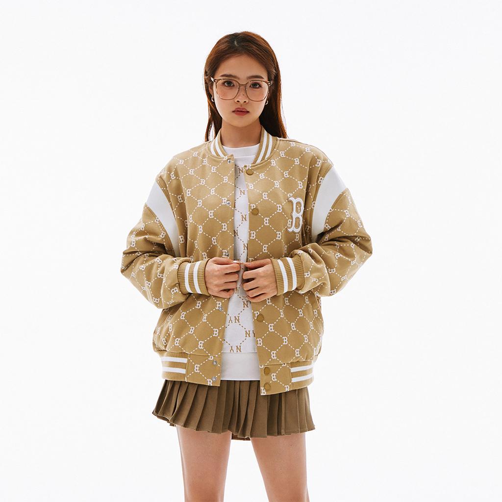 New MLB SS24 Baseball Jacket Unisex Light Camel 3AJPM0641-43CAL