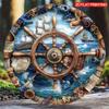 Retro Steampunk Marine Sign 8 Inch Round Metal Plaque Home Garden Decor