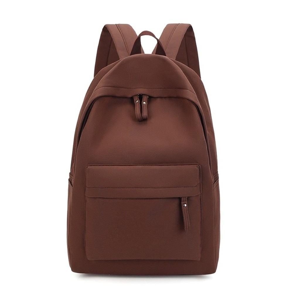 Solid Color Nylon Backpack Large Capacity Korean Style School Bag Rear Plug-in Box Design Travel Backpack for Adults Student