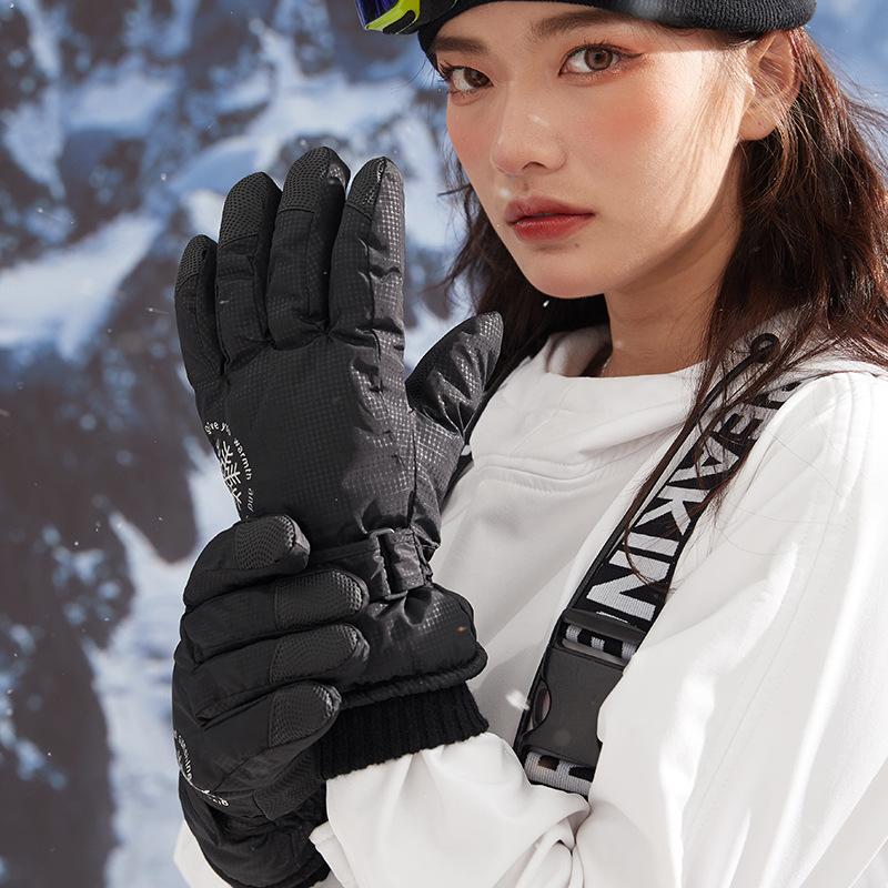 Sports Gloves Velvet Touch Screen Pair For Women Couple Fashion Water Resistant Warm Padded For Skiing Snowboarding Date Night