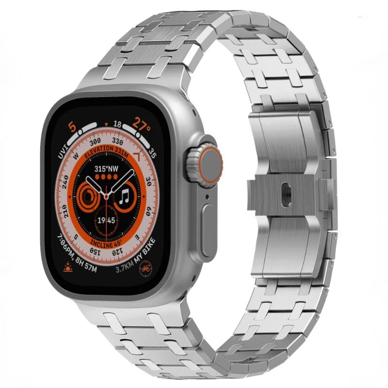 Stainless Steel Band For Apple Watch Ultra 2 49mm 46mm 45mm 44mm 42mm Metal Wristband iWatch Series 10 9 8 7 6 5 SE 4 49mm Strap