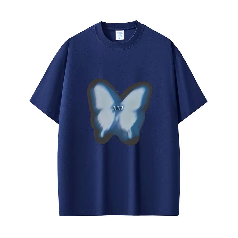 Aitana Butterfly Graphic T-shirt CUARTO AZUL T Shirt Men Women Fashion Pop Music Oversized Streetwear Male Vintage Casual Tshirt