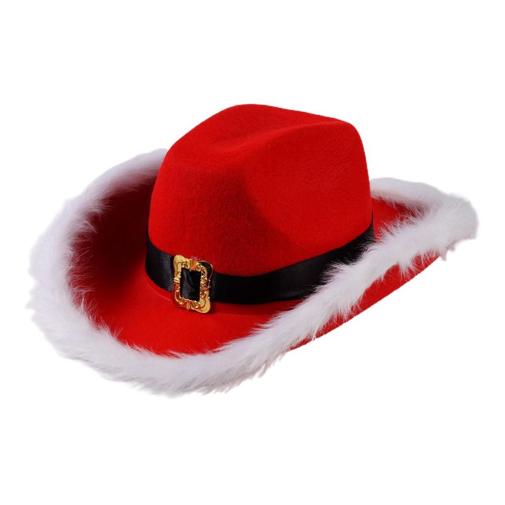

Christmas Santa Claus Cowboy Hat Led Flashing Adult Party Accessory