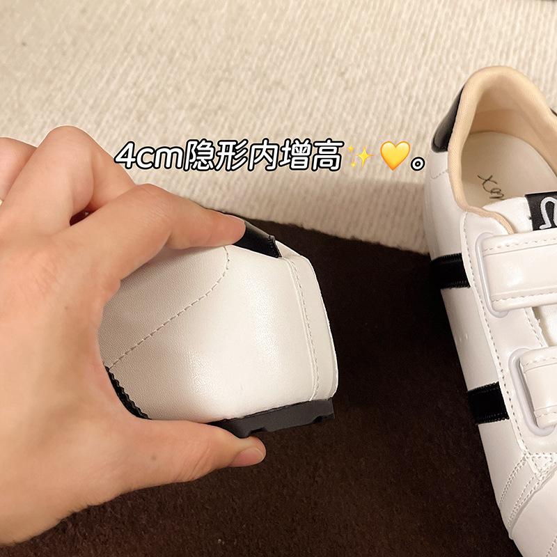 H Velcro 55 Ugly cute shell head German training bread shoes women's 2025 new versatile inner height increase casual small board shoes