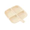 Multifunctional Kitchen Plate: Four-Grid Storage Tray for Ginger & Garlic Prep