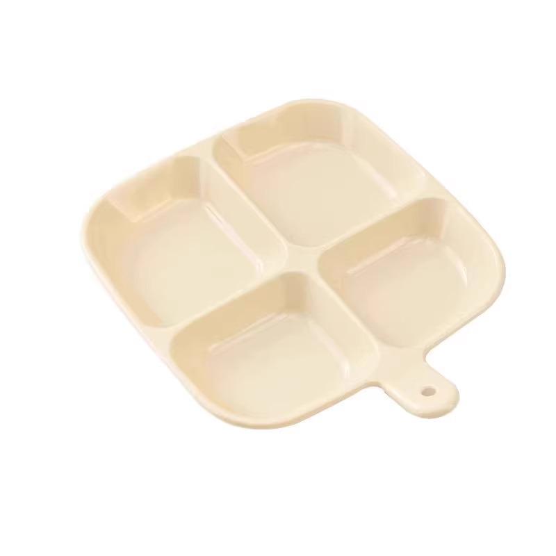 Multifunctional Kitchen Plate: Four-Grid Storage Tray for Ginger & Garlic Prep