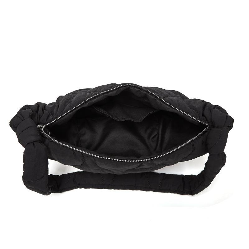 New soft dumpling bag women's simple casual trend shoulder bag fashion canvas down rhombus messenger bag