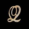 Minimalist Rhinestone Alphabet Brooch: Elegant Geometric Pin for Sweaters or Coats