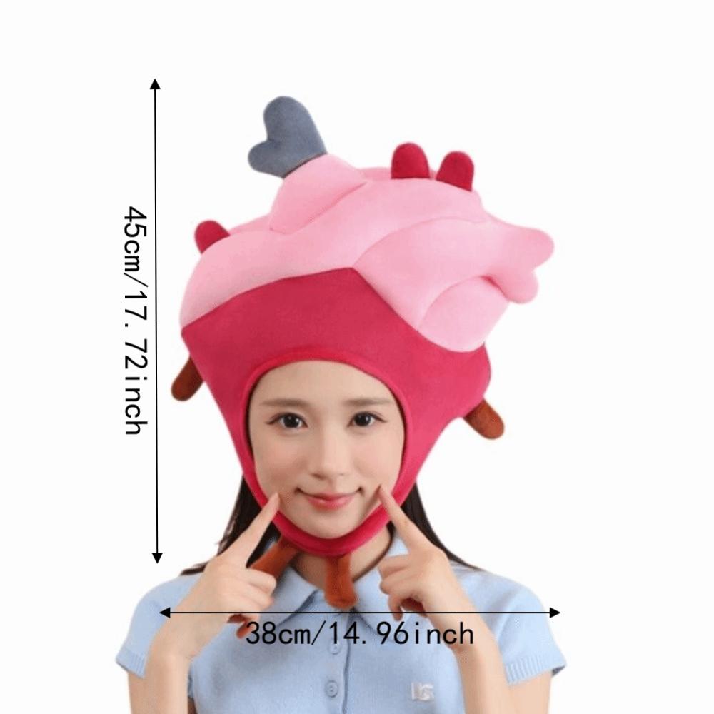 Cartoon Heart-Shaped Headgear Soft Comfortable Party Costume Head Cover  Valentine's Day