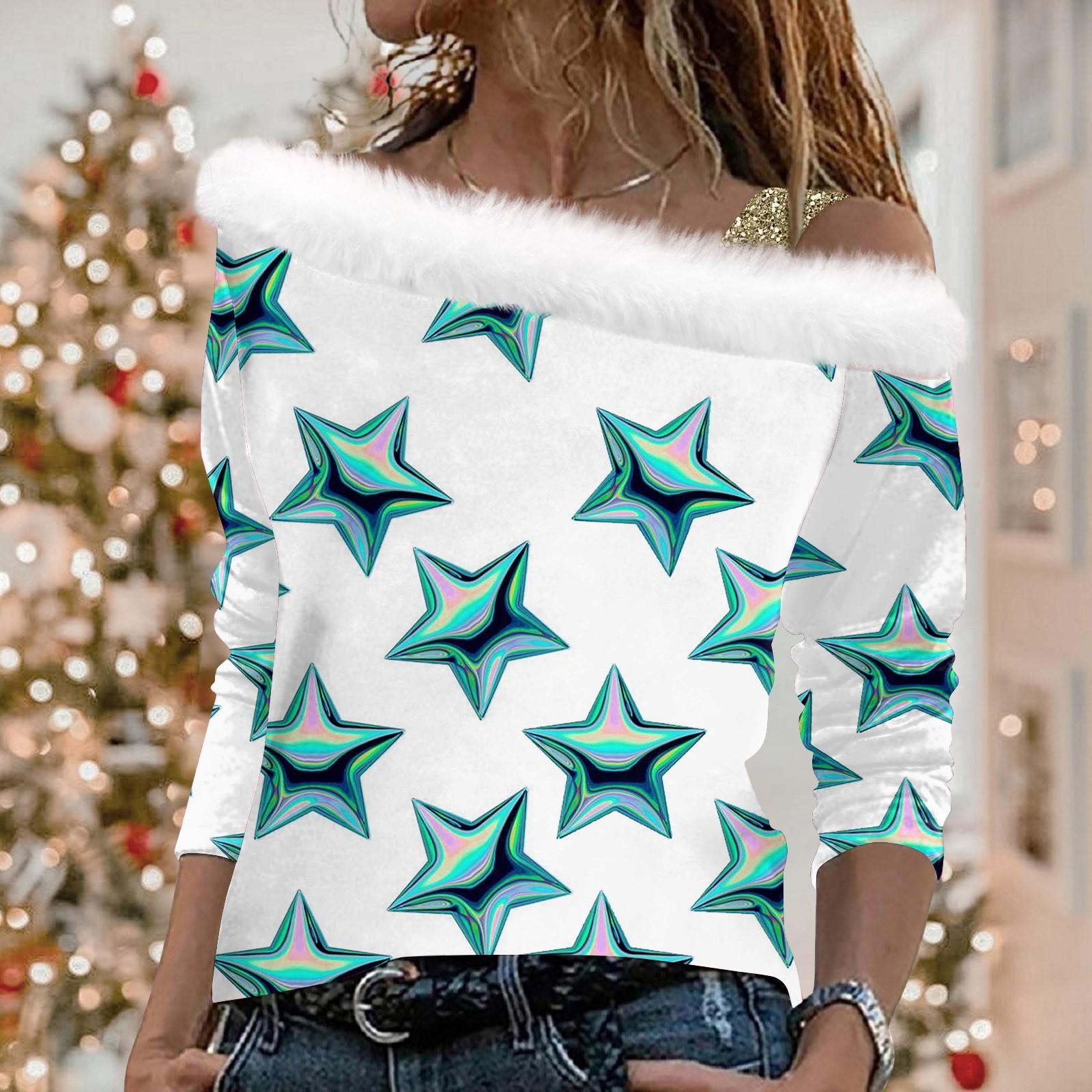 

Женские топы с длинным рукавом, модный женский свободный принт, пуловер с открытыми плечами XL