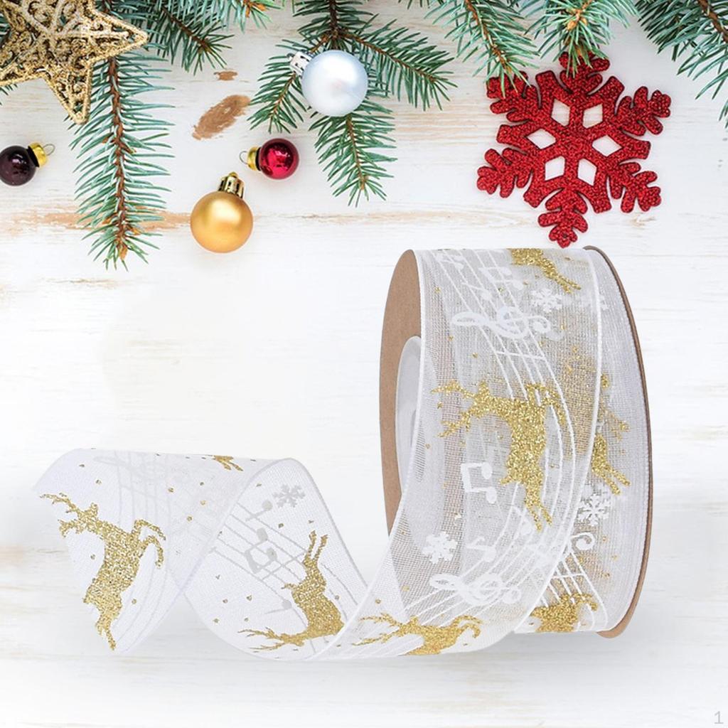 Christmas Ribbon Gift Wrapping Patterned for Packaging