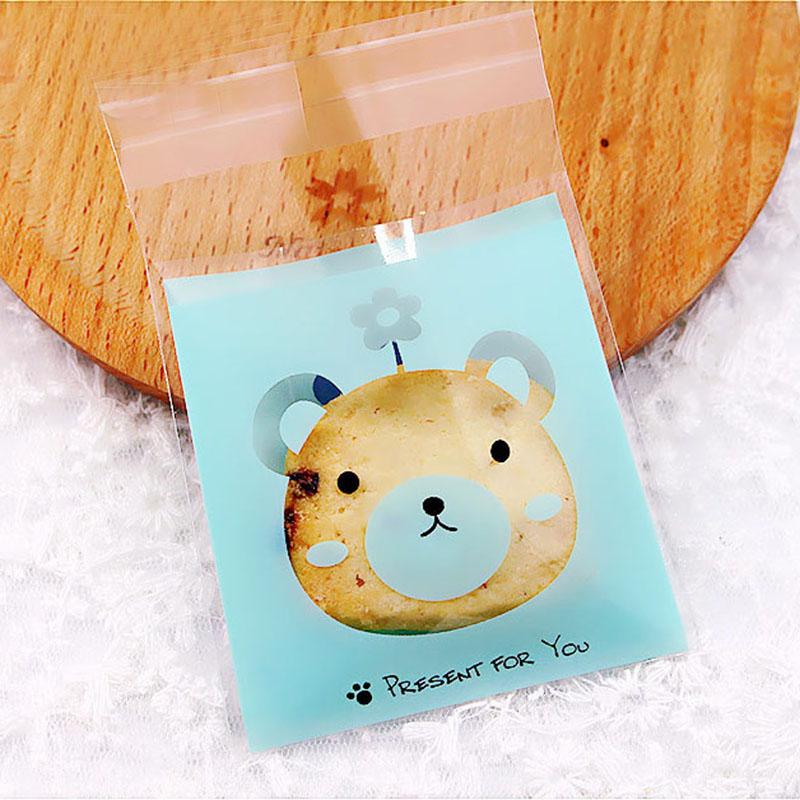 100Pcs/lot Cute Heart Theme Candy Cookie Bags Wedding Birthday Party Candy Buscuit Packaging Bag Christmas Plastic Gift Bags