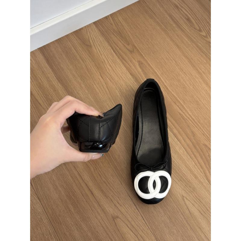 

Sheepskin model~ leather inner height increase 5cm shallow mouth single shoes retro bow ballet shoes female grandma shoes 40