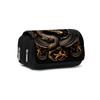 Metal Dragon Pattern Double Flip Fabric Pen Case Boy/Girls Best Gift 2D Flat Pencil Pouch School Office Use Children