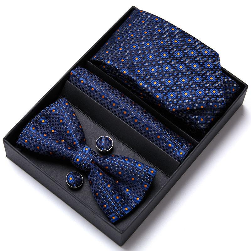 Conjunto de Corbata y Pajarita para Hombre Caja de Regalo Conjunto de 6 Piezas Corbata de Grupo Vestido de Negocios Corbata de Boda