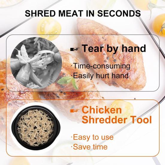 Multi-Function Chicken Breast Shredder with Stainless Steel Blades Manual Meat Puller Vegetable Chopper Ergonomic Essential Kitchen Tool for