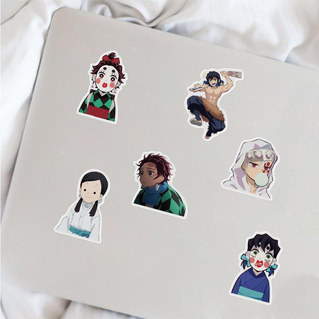 50 Pictures of Demon Slayer: The Latest Flower Street Stickers Personalized Decorative Suitcase Notebook Guitar Waterproof Removable Stickers