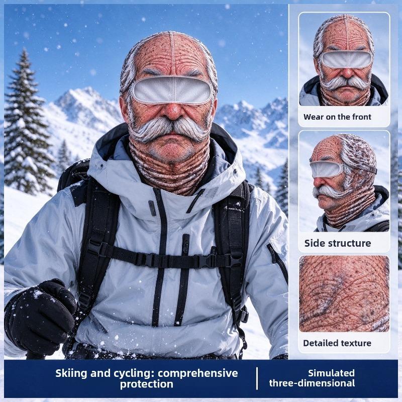 Riding Warm Headgear for Outdoor Sports, Ski Mask, Winter and Autumn Animal Pattern Funny Face Mask