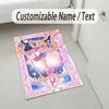 Personalized Crystal Velvet Carpet,Sailor Moon Custom Printed Name, Plush Area Rug For Home Indoor Decor