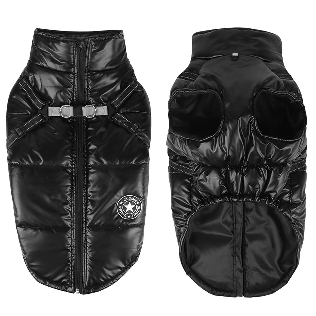 S-6XL Zimní teplá bunda pro domácí mazlíčky, psy, oblečení, nepromokavý kabát pro velké psy, vesta s postrojem pro malé, střední, velké psy, francouzský buldoček