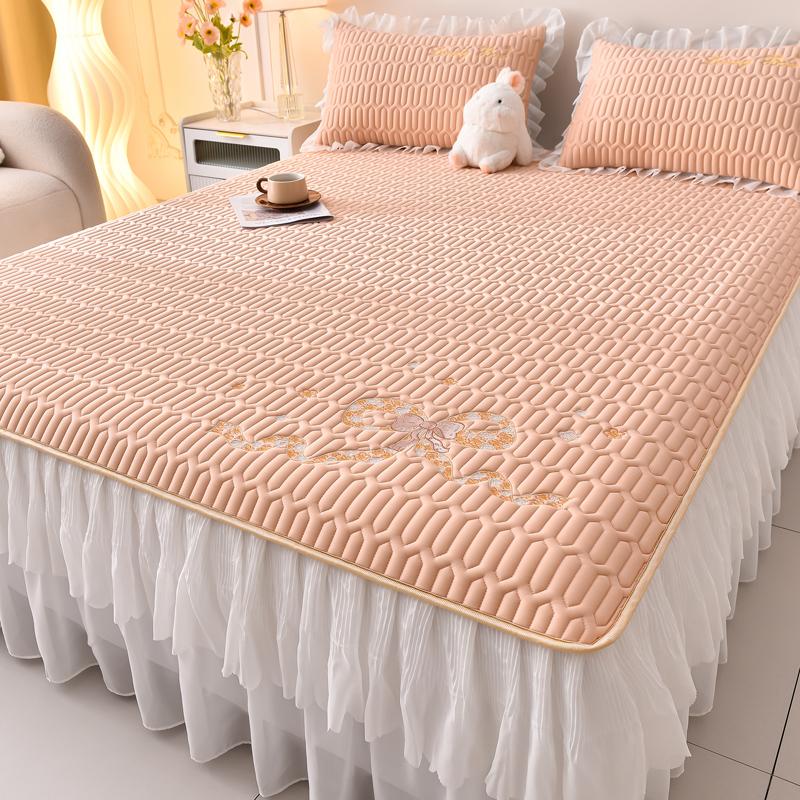 Summer New Ice Silk Latex Summer Mat Bed Skirt Three-Piece Washable Single Student Mattress