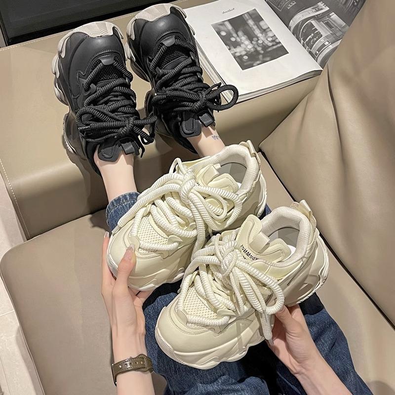 Dad shoes women's 2025 new spring platform muffin shoes heightening sports shoes ins autumn and winter casual running shoes