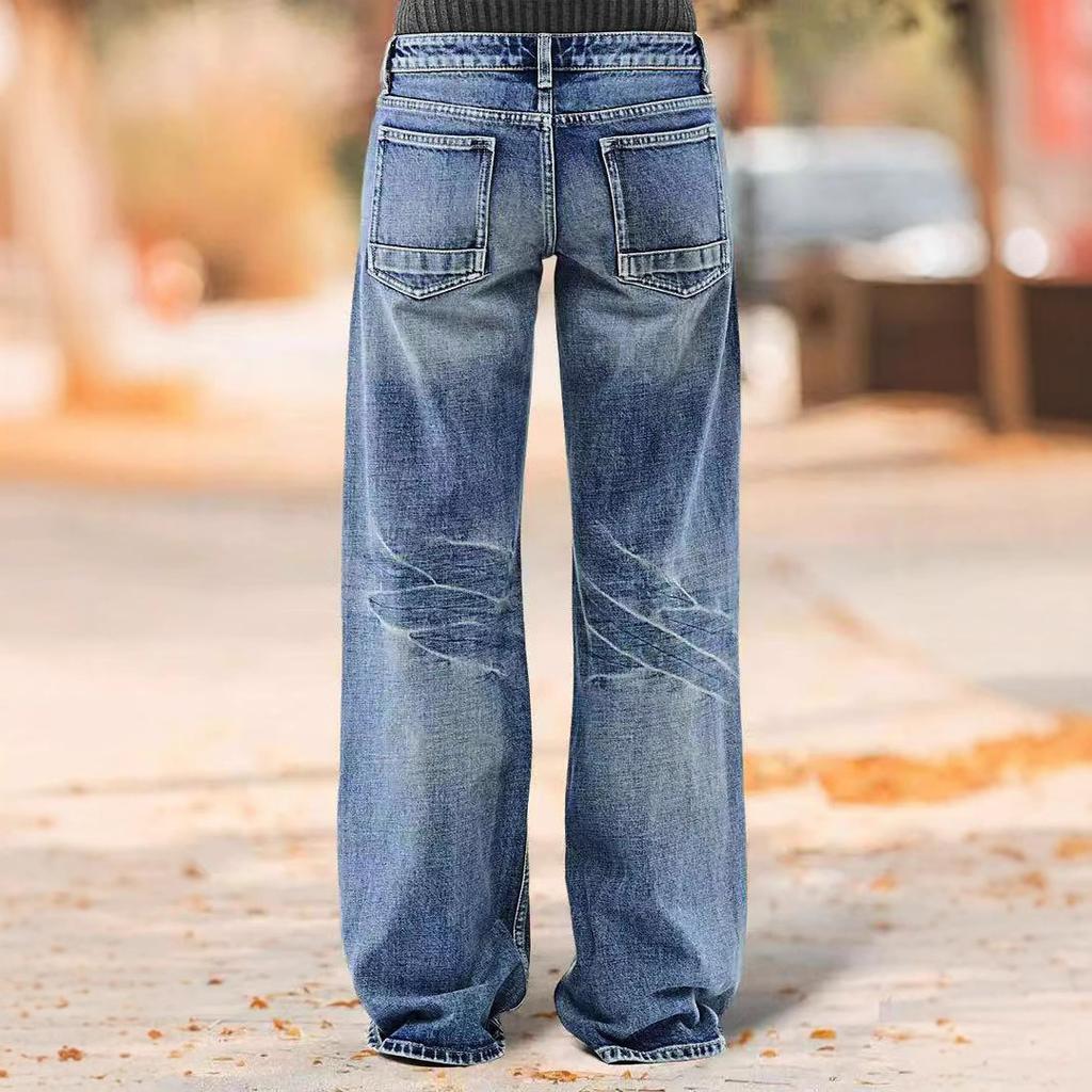 European and American All-season Women's Casual Straight Jeans