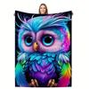 Colorful Owl Pattern Printed Blanket Contemporary Style Blanket Travel Sofa Bed Office Home Decoration Birthday Gift Blankets