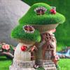 Charm Mushroom House Solar Lighted Outdoor Statue Waterproof Resin Patios Garden Decoration Ornament For Night Gardens