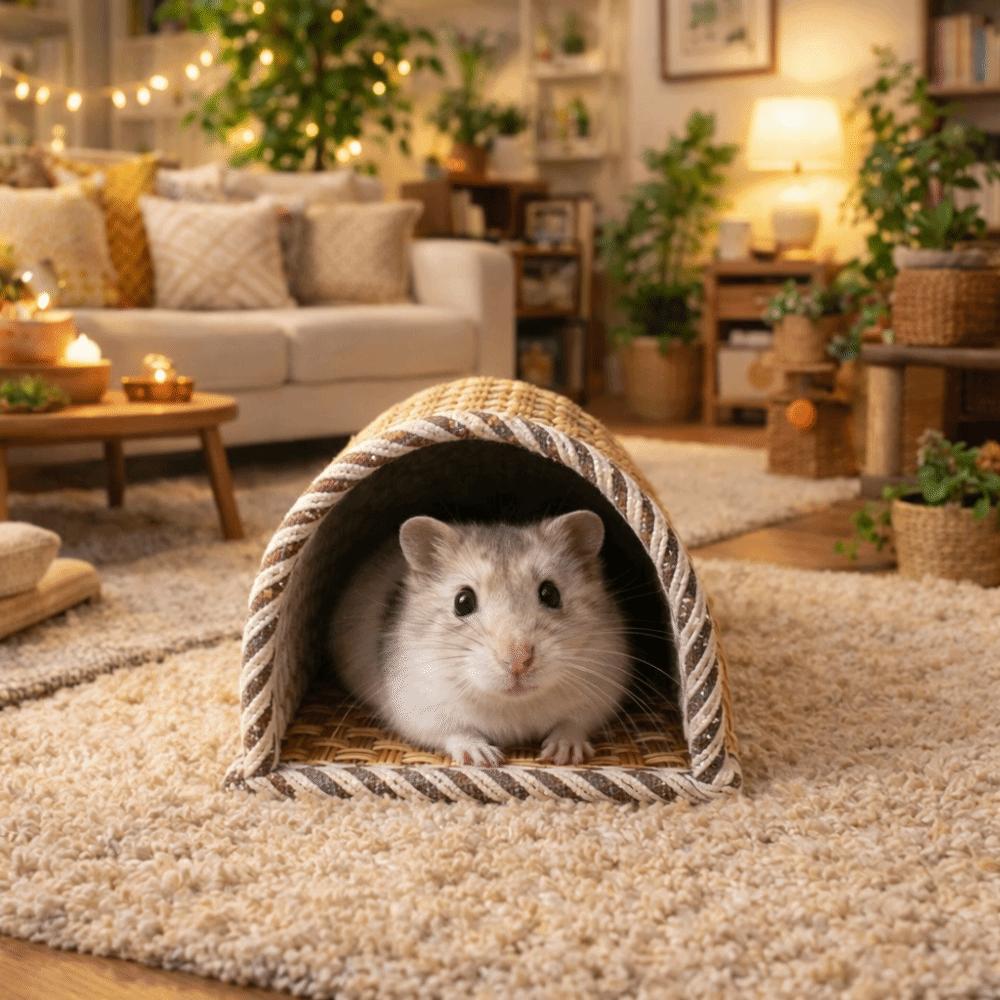 Breathable Pet Cave Nest Scratch Resistant Guinea Pig Tunnel Hamster Rest Shelter  Cage Accessory