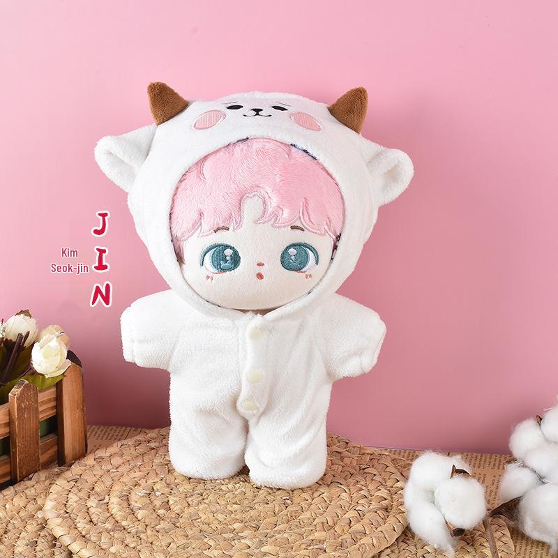 

Набор кукол бойз-бэнда: Пак Чимин, Ким Тэхён, Мин Юнги, Чон Чонгук, Ким Намджун в нарядах и с аксессуарами в виде животных 22cm