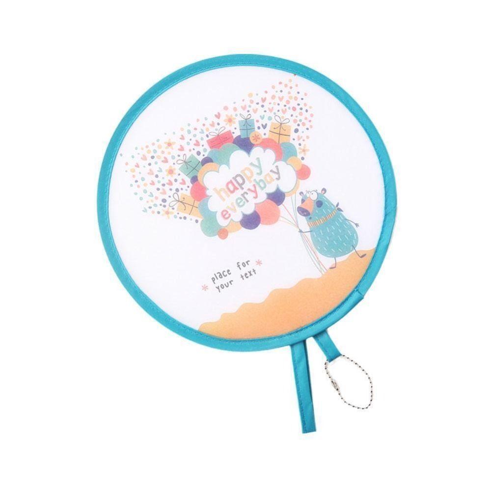 High Quality PET Pocket Fan Mini Gift Cartoon Small Fan Foldable Pocket Cloth Fan