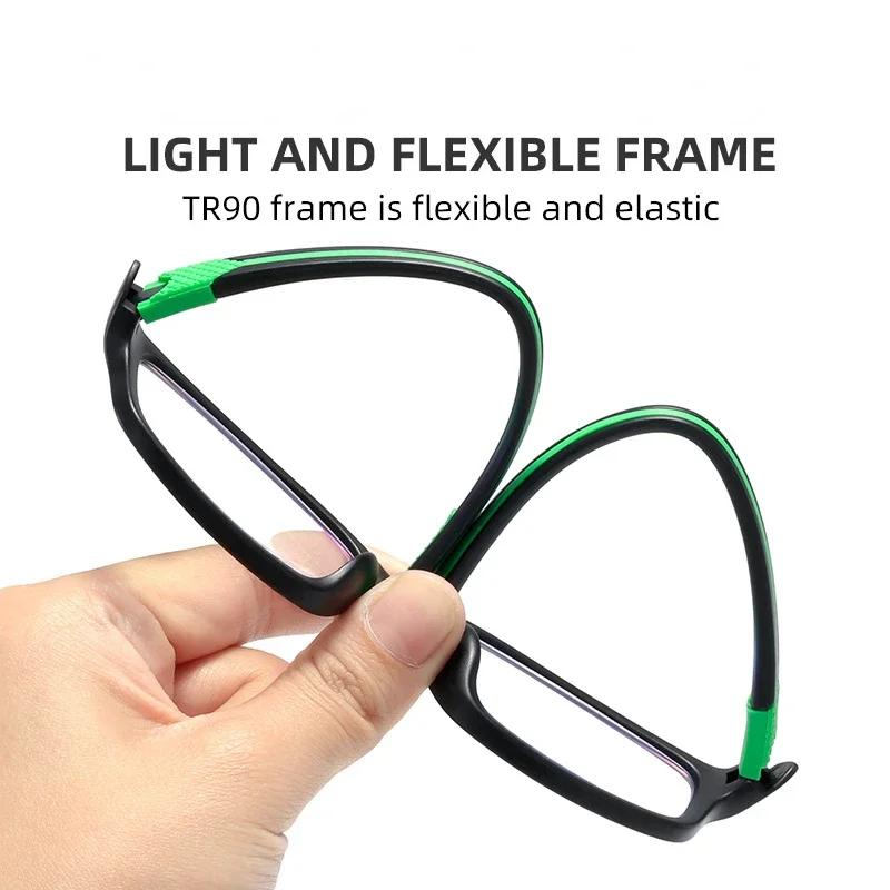 Fashion Trendy Men Sports Reading Glasses Unisex Vintage Ultralight TR90 Hyperopia Eyewear Women Retro Square HD Presbyopia Eyeglasses