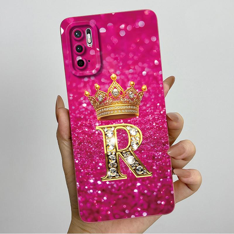 For Redmi Note 10 5G Note 10T 5G Fashion Initial Letter Couple Phone Case Redmi Note10 5G 10T Soft Silicone TPU Protective Case